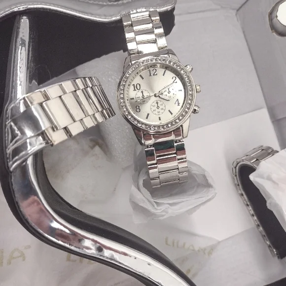 Liliana Silver Heels with Sleek Transparent Strap - Picture 7 of 9